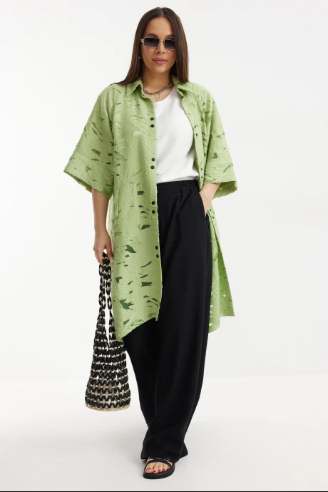Брючный костюм Магия Моды 2711 лайм, черный, белый тройка #1