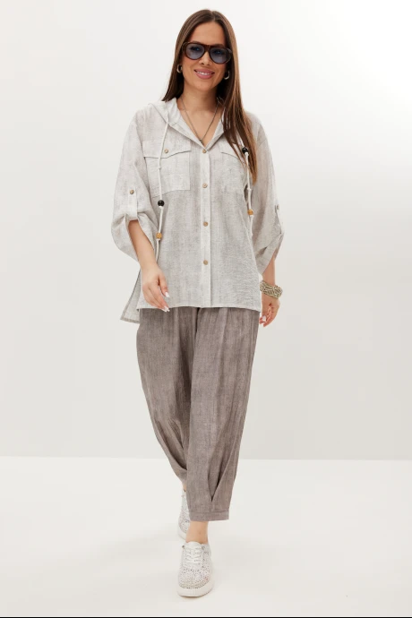 Брючный костюм Магия Моды 2716 серый двойка #1