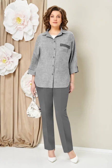 Брючный костюм VOLNA 1467 серый тройка #1