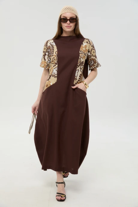 Платье NikVa 1052-2 шоколад_и_шоколадный_мультиколор #1