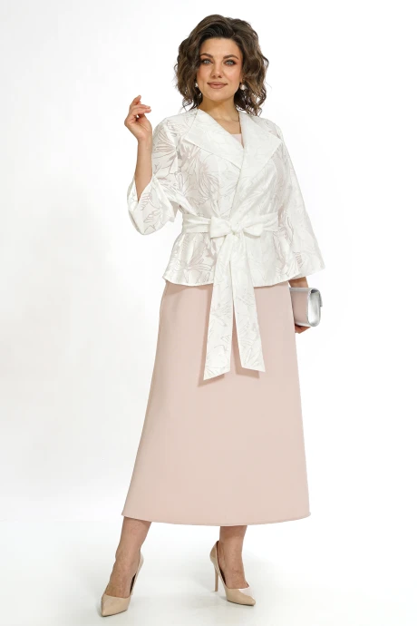 Юбочный костюм ALANI COLLECTION 2519 молоко+пудра #1