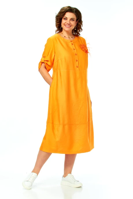 Платье *Распродажа Ольга Стиль 1014 оранжевый #1
