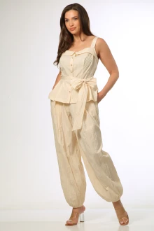 Брючный костюм YOUR SIZE 2279 Сливочно-кремовый двойка