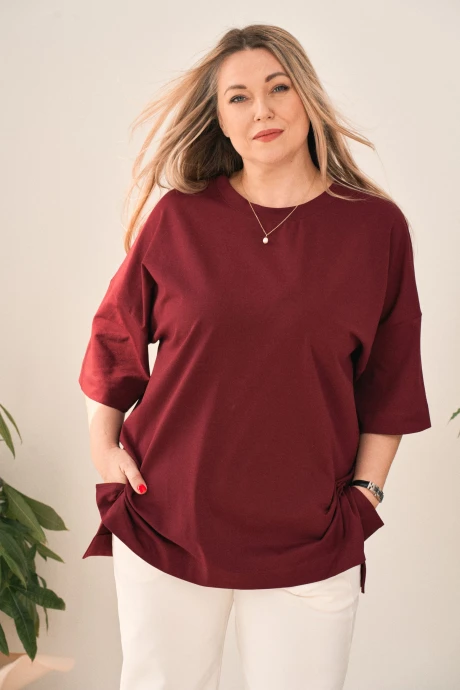 Футболка GRATTO 4472 вишня #1
