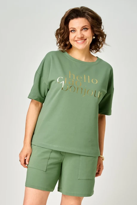 Костюм с шортами Rumoda 2293 зеленый двойка #1
