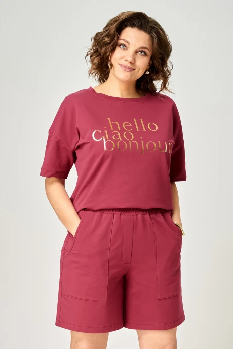 Костюм с шортами Rumoda 2293 бордовый двойка #1