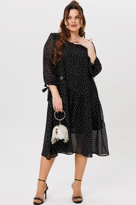 Платье *Распродажа Michel Chic 2164 черный, горох #1
