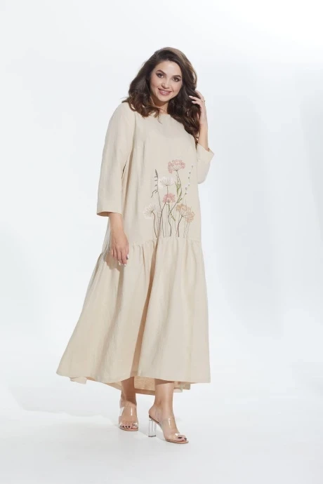 Льняное платье *Распродажа MALI 424-006 крем-брюле #1
