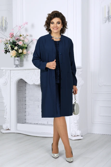 Костюм с шортами *Распродажа Нинель Шик 7495 синий тройка #1