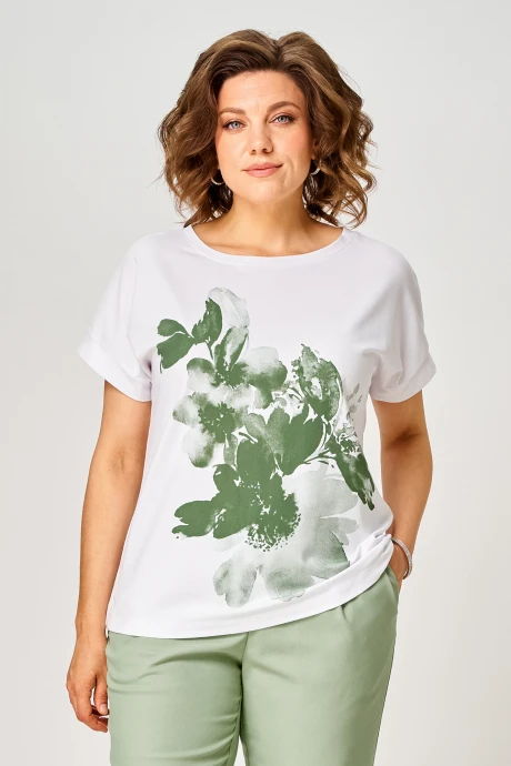 Футболка Rumoda 2259 зеленый_белый #1