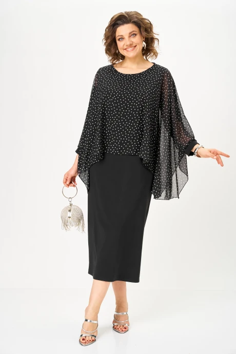 Костюм с платьем Michel Chic 2202 черный, горох #1
