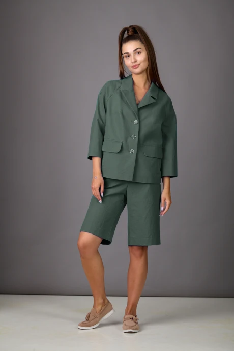 Костюм с шортами Rosheli 1193/5 бутылочно-зеленый двойка #1