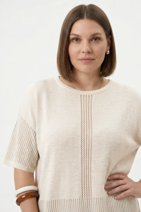 Джемпер (кофта) Полесье С1322-25 6С1570-Д43 158-164 суровый + отбеленный #1