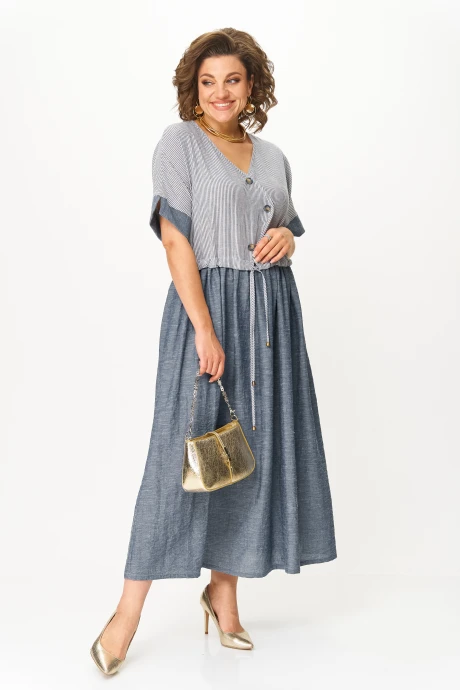 Платье *Распродажа Michel Chic 2181 Джинс _полоска #1