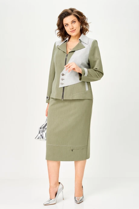 Юбочный костюм AIRA style 24148 Олива #1