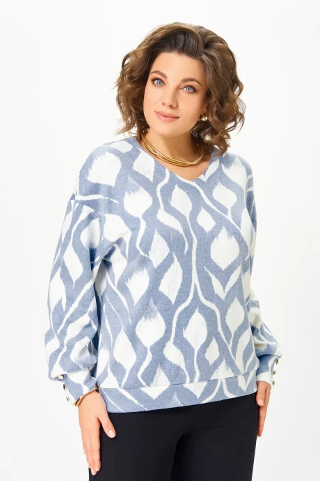 Джемпер (кофта) Swallow 800.11 Голубой_в_молочный_принт #1