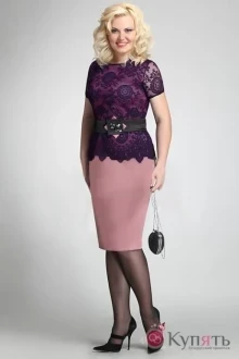 Платье Matini 1.486 розовый/синий гипюр