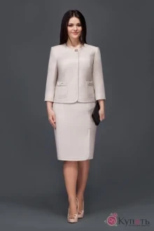 Юбочный костюм Lissana 2765 светло-бежевый