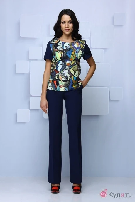 Брючный костюм ALANI COLLECTION 278 принт лица Пикассо #1