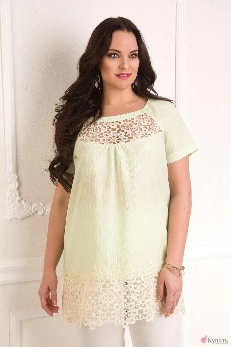 Блузка, туника, рубашка Лилиана 452 салатовый #1