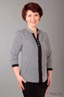 Блузка, туника, рубашка Таир-Гранд 62210-1 черно-белая геометрия