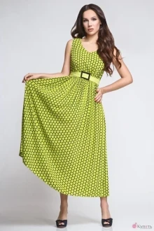 Платье Teffi Style 1169 горох лайм