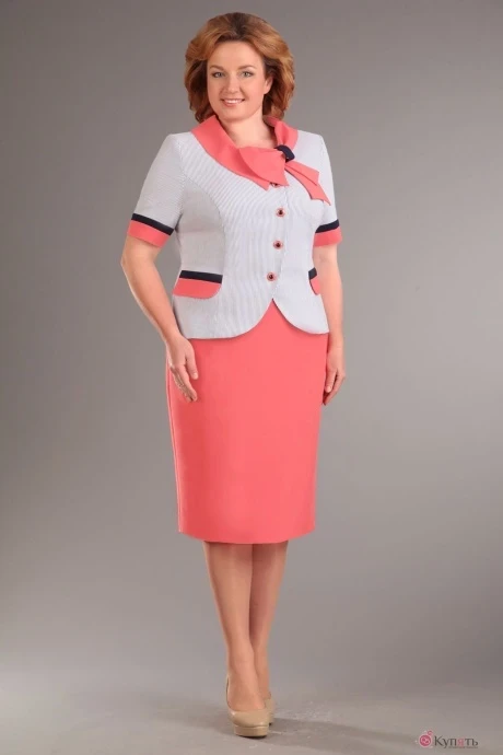 Юбочный костюм Асолия 1090 коралл #1