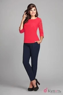 Брючный костюм Мублиз 017 коралл+синий