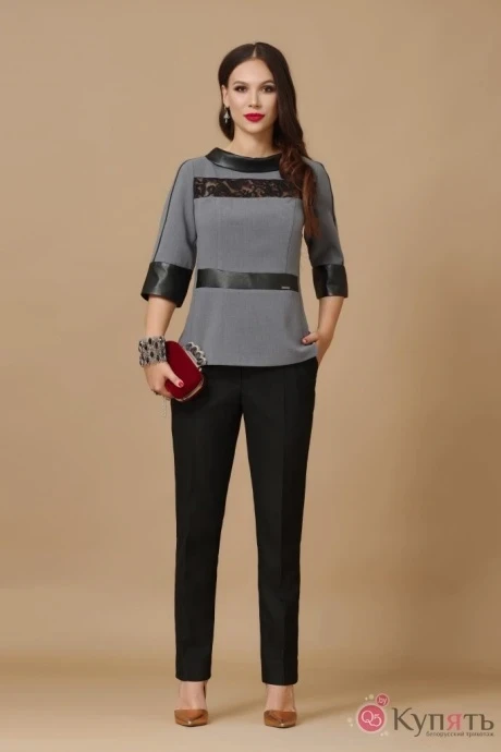 Брючный костюм Lissana 2881 серый/черный #1