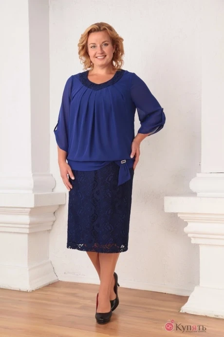 Платье Орхидея Люкс 727 василёк #1