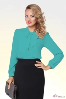 Блузка, туника, рубашка LeNata 11589 бирюза
