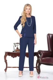 Брючный костюм Нинель Шик 229 синий
