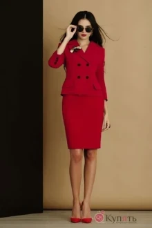 Юбочный костюм Lissana 2905 красно-коралловый