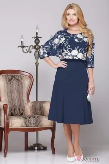 Платье Нинель Шик 5455 тёмно-синий