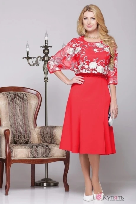 Платье Нинель Шик 5455 красный #1