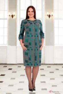 Платье Мишель Стиль 538 серо-бирюзовый