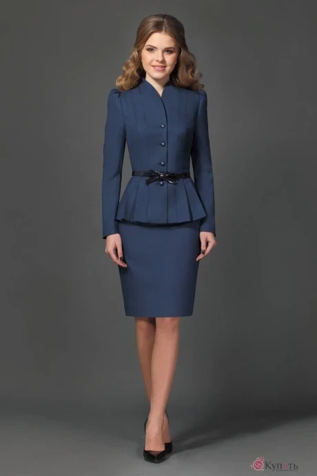 Юбочный костюм Lissana 1740-1 темно-синий #1