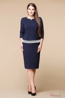 Юбочный костюм Romanovich Style 2-1379 кружево-молочное однотон