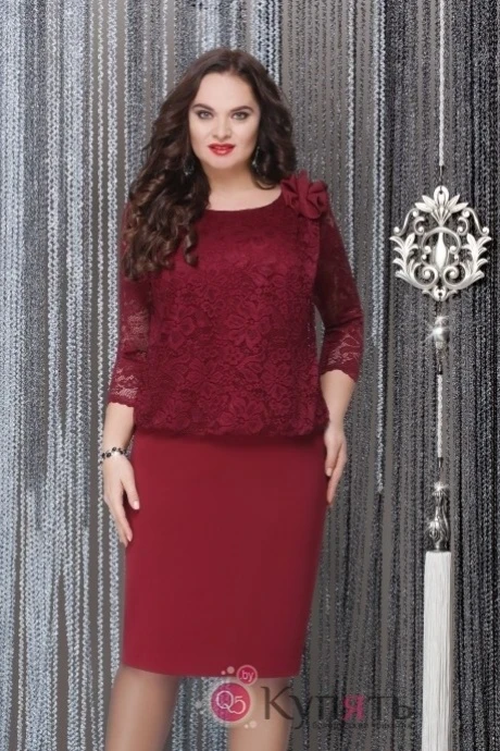 Платье LeNata 11715 вишня #1