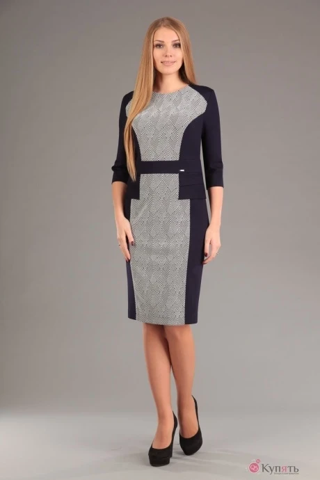 Платье EOLA 1267 зигзаг+синий #1