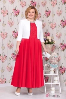 Юбочный костюм Нинель Шик 259 красный