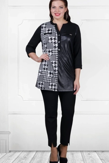 Блузка, туника, рубашка Camelia 16171 чёрно-белый #1