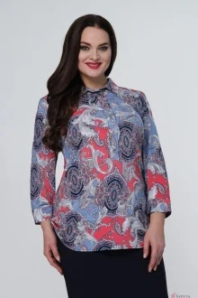 Блузка, туника, рубашка Дали 4042 цветная голубая