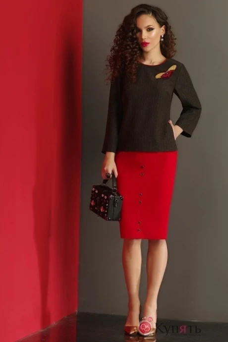 Юбочный костюм Lissana 3013 красный/чёрный #1