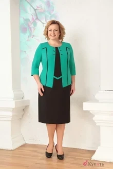 Платье Орхидея Люкс 751 черный/зеленый