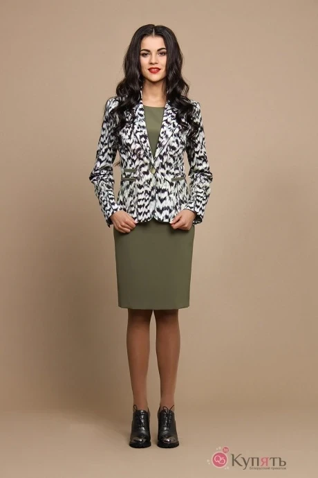 Юбочный костюм ALANI COLLECTION 479хаки/ леопард #1