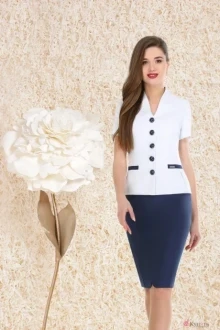 Юбочный костюм LeNata 21753 тёмно-синий
