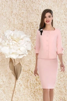 Юбочный костюм LeNata 21757 нежно-розовый