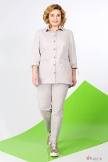 Брючный костюм ЛаКона 1015 беж безв ышивки