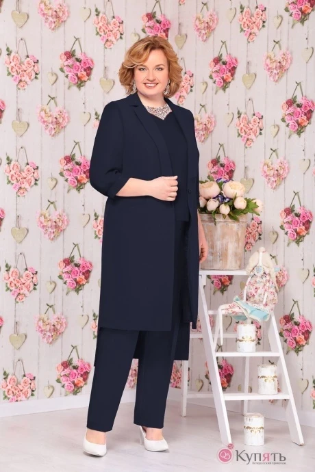 Брючный костюм Нинель Шик 285 тёмно-синий #1